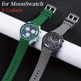 Resim Omega Için Kauçuk Kayış, Swatch Moonswatch Için, Erkekler Ve Kadınlar İçin Yumuşak Su Geçirmez Spor Bilek Kayışı 