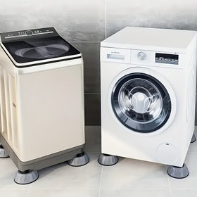 Resim 4 Adet Anti-Vibrasyon Yıkama ve Kurutma Makinesi Zemin Pedleri - Plastik Kaymaz Darbe Emici Paspas - Ev Aletleri ve Mobilya İçin Evrensel Gürültü Azaltma ve Nem Koruması Ayak Tepsisi 