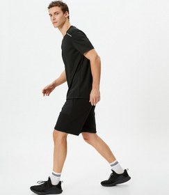 Resim Koton Spor Şort Cepli Beli Bağcıklı Kumaş Detaylı Siyah 4wam40105nk 4WAM40105NK999 Siyah 