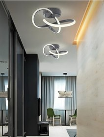 Resim Modern Plafonyer Salon Mutfak Oturma Odası Avize Boomerang Ledli Avize Antrasit Hol Antre Avize Antrasit 