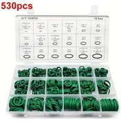 Resim Lumaworld 530pcs Dayanıklı Sentetik Kauçuk O-ring Seti 18 Farklı Boyutta Yüksek Sıcaklık Ve Basınca Dayanıklı Kompresör Contaları 