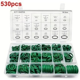 Resim Lumaworld 530pcs Dayanıklı Sentetik Kauçuk O-ring Seti 18 Farklı Boyutta Yüksek Sıcaklık Ve Basınca Dayanıklı Kompresör Contaları 