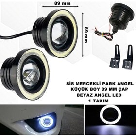 Resim Sis Mercekli Led Ampül Gündüz Farı Beyaz Angel Led 89 mm Çap 