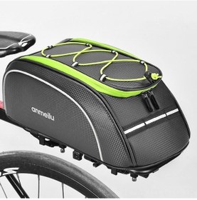 Resim Su Geçirmez Bisiklet Arka Koltuk Çantası - 8l Kapasiteli, Yansıtıcı Şeritli, Yağmurluklu Yeşil Yeşil 