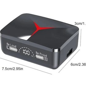 Resim A Tws M90 Kablosuz Kulaklıklar İçin Sürgülü Kapak Oyun Kulaklık Bluetooth 5.3 Spor Kulakiçi Müzik Kulaklıkları Iphone Xiaomi Için 
