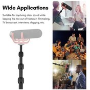 Resim Pazly Hafif Alüminyum Mikrofon Kolu - 45-155cm Uzunluk Ayarlanabilir, 1/4 Vida Bağlantılı, Dayanıklı Mikrofon Bombası 