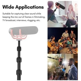 Resim Pazly Hafif Alüminyum Mikrofon Kolu - 45-155cm Uzunluk Ayarlanabilir, 1/4 Vida Bağlantılı, Dayanıklı Mikrofon Bombası 