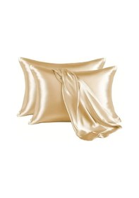 Resim 2 Li İpek Dokulu Saten Yastık Kılıfı 50x70 - Altın - Mikrosaten, Saç Ve Cilt Dostu Diğer 