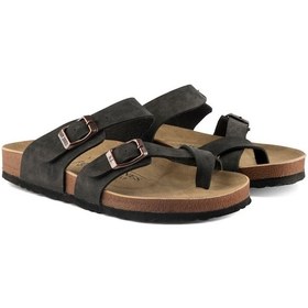 Resim Fly Soft S042.031 Kadın Parmak Arası Çift Tokalı Mantar Taban Comfort Terlik Siyah Siyah 