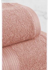 Resim 2 Parça Battal Lüks Premium Banyo Spa Havlu Takımı 90x170 Cm Somon Çok Renkli 