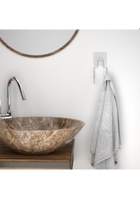 Resim Teknotel Yapışkanlı 2 Adet Kancalı Banyo Askısı Silver St236 Gümüş 