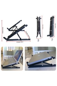 Resim Yumer Katlanabilir, Çelik Laptop Standı Soğutucu Notebook Dizüstü Tablet Macbook, Tüm Ekranlarla Uyumlu 