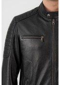 Resim Dericlass Lucas Siyah Jumbo Erkek Hakiki Deri Ceket 001 