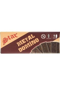 Resim Star Domino Zamak Büyük Boy Domino Oyun Seti Metal Domino Taşı Se 