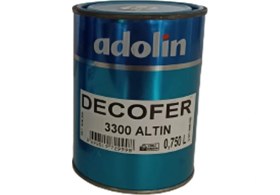 Resim Adolin Decofer 3300 Altın Yaldız Boya Metal Ahşap Koruyucu Dekoratif Boya 0,75 Lt 