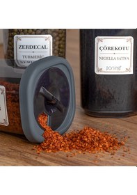 Resim Porsima 1059 Döner Kapaklı Baharatlık Seti 12'li 350 CC Füme 