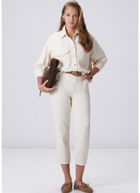 Resim Network Kırık Beyaz Tencel Karışımlı Casual Pantolon 