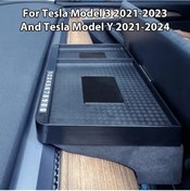 Resim Elmpaly Tesla Model Y/3 Konsol Mendil Kutusu Siyah Dayanıklı Kart Yuvası Seyahat Aksesuarı 
