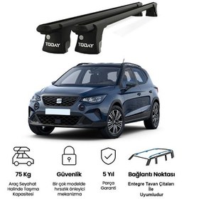 Resim Trio-ı Seat Arona 2017 Ve Sonrası Uyumlu Siyah Kilitli Ara Atkı 135cm Port Bagaj Tavan Barı 