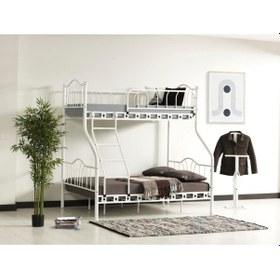 Resim Teknor 3 Kişilik Ebeveyn Yatak Odası 3lü Yazlık Misafir Metal Ranza 140 200 + 90 200 