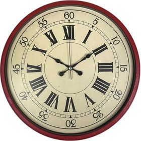 Resim 36 Cm Kırmızı Dekoratif Duvar Saati Sarı - Kırmızı 