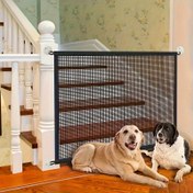 Resim Katlanabilir Naylon Mesh Evcil Hayvan İzolasyon Bariyeri - Delik Gerektirmeyen Kurulum, Nefes Alabilen Güvenlik Köpek Kapısı, Merdivenler ve Kapı Geçitleri için Uygun, Dayanıklı Plastik/Kapı Bölücü, Kolayca Kurulabilir ve Çıkarılabilir, Köpeklerin Sahiplerinden Ayrılmasını Önler, Kapı Geçidi Bariyeri| Fo 