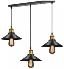 Resim Rsylight Retro Metal Masa Üstü Sıralı 3'Lü Rustik Sarkıt Avize 60 Cm 