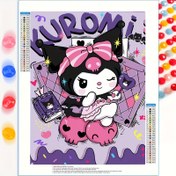 Resim 1 adet 5D elmas boyama seti, Sanrio çizgi film teması, yuvarlak elmas sanat çerçevesiz, kendin yap ev dekorasyonu, 30x40 cm / 11.8 inç x 15.8 inç, çeşitli duvar süslemeleri ve masaüstü yerleştirme için uygun, mükemmel bir tatil hediyesi 