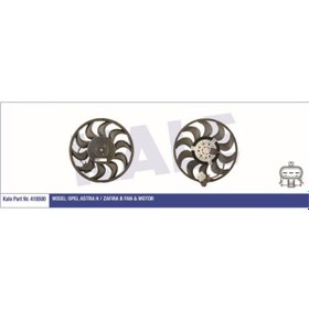 Resim KALE OTO Radyatör 418500 Fan Motoru Radyatör Astra H 05- 1.3 Cdtı 1.7 Cdtı 1.9 Cdtı Zafira B 05- 280W-315Mm 