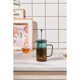 Resim UltraMint Şeffaf Borosilikat Cam French Press 350 Ml, Zarif ve Dayanıklı Tasarım 