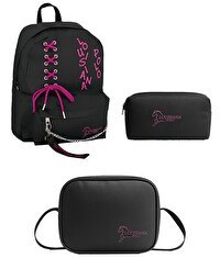 Resim Louisiana Polo 1141 Çanta - Termal Beslenme - Kalemlik Pembe Okul Seti 
