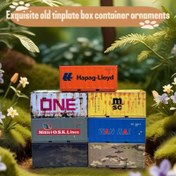 Resim Vintage Endüstriyel Depolama Kutusu - Metal Kapaklı, Retro Kargo Kutusu Tasarımı - Turuncu, Sarı, Mavi, Gri - Ev, Ofis, Raf için Dekoratif Düzenleyici - Bebek Evi ve Demiryolu Düzenleri ile Uyumlu - Noel Süsü, Ofis Düzeni, Rustik Şarkı, Dayanıklı Yapı, Dekoratif Kutu, Ev Dekoratörleri, Bebek Evi Aksesuarları, Miniatur Konteyner, Sağlam Yapı, Mini Konteyner, Bebek Evi Tutkunları, Depolama 