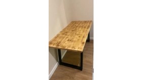 Resim Ahşap Doğal Kütük Yemek / Toplantı / Çalışma Masası 