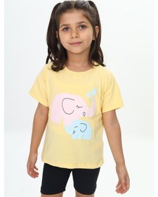 Resim Toontoy Kids Toontoy Kız Çocuk Fil Baskılı Tişört Sarı 