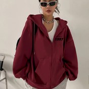 Resim Kadınlar için Oversize Tam Fermuarlı Çeket, Önü Full-Fermerli Geniş Kesim Uzun Kol Sonbahar İlkbaharda Giyilebilir - Ağır Kalite 90'lar Retro Tarzı, Şeftali/Siyat Renk Se 