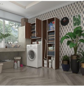 Resim Kenzlife Çamaşır Makinesi Dolabı Veronikasüpürge Cvz 180 126 20 Banyo Arkalıksız Raflı Çok Renkli 