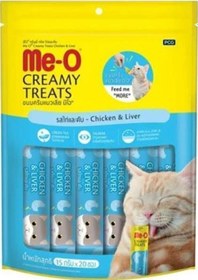 Resim Me-O Creamytreats Tavuklu Ve Ciğerli Sıvı Kedi Ödülü Maması 20 x 15 G 