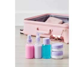 Resim Nevamel® 5 Parça Şeffaf Seyahat Kozmetik Seti 30 ml 