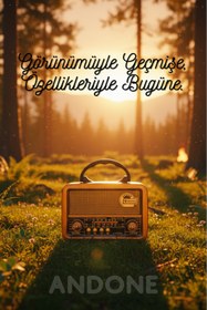 Resim Andone Nostaljik Ahşap Görünümlü Bluetoothlu Radyo SD Kart Ve USB Özellikli Mp3 Çalar AND-860 