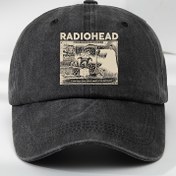 Resim Outdoor Erkekler için RADIOHEAD Baskılı Yıpranmış Ördek Gagalı Beyzbol Şapkası, Outdoor Spor ve Günlük Kullanım 