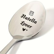 Resim 1 adet, Nutella Aşığı Kaşık Oymalı Paslanmaz Çelik Hediye Sevimli, Yenilikçi Kaşık Doğum Günü Partileri İçin Hediyeler 19.05 cm (Yeni Güçlendirilmiş Kalınlaştırılmış Kaşık) 