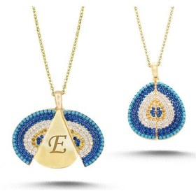 Resim Açılır Kapanır Nazar Boncuğu Kolye Gm37 Altın 