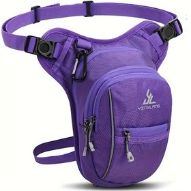 Resim Dashanshop Mor Motosiklet Sırt Çantası, Çok Cepli Purple Kadın Üniseks Bacak Çantası Mor 