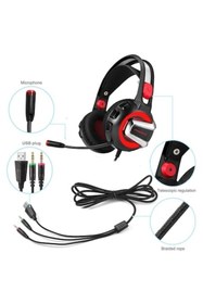 Resim Onikuma Onıkuma K1-b Led Pc, Ps4, Xbox One, Ipad Ve Bilgisayar Için Mikrofonlu Stereo Oyun Kulaklığı 