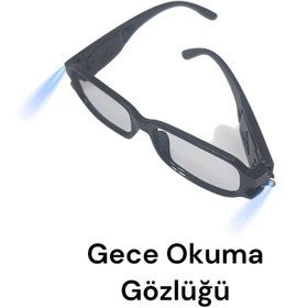 Resim AboutThePerfect LED Işıklı Gece Okuma Gözlüğü, Karanlıkta Rahat Kitap Okuma Keyfi 