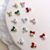 Resim 10'lu Noel Zili Tırnak Sanatı Fiyonk - Altın Detaylı Kırmızı & Yeşil Tırnak Süslemeleri, Çinko Alaşım, Tatil Tırnak Sanatı, Oje, Tırnak Sanatı için Mükemmel, |Festiv Tırnak Sanatı|Dayanıklı Tırnak Sanatı, Noel Tırnak Sanatı, tırnak süsü, tırnak malzemeleri, nail art malzemeleri 