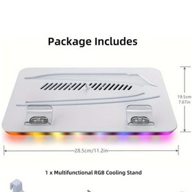Resim Chuangyinshop Dobe Fomıs Ps5 Slim Soğutma Standı Beyaz Rgb Çift Kontrolör Şarj Kulaklık Tutucu Düzenleyici 