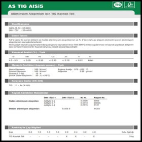 Resim Askaynak As Tıg Alsi5 2,40mm Er4043 Alüminyum Argon Kaynak Teli - 5 Kg 