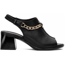 Resim Pierre Cardin Pc-54632 Kadın Hakiki Deri Topuklu Sandalet Siyah Siyah 