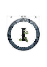 Resim Decorita Cam Kesme Tahtası - Cam Kesme Tablası - Harfli Tasarım I Çap 32 CM 